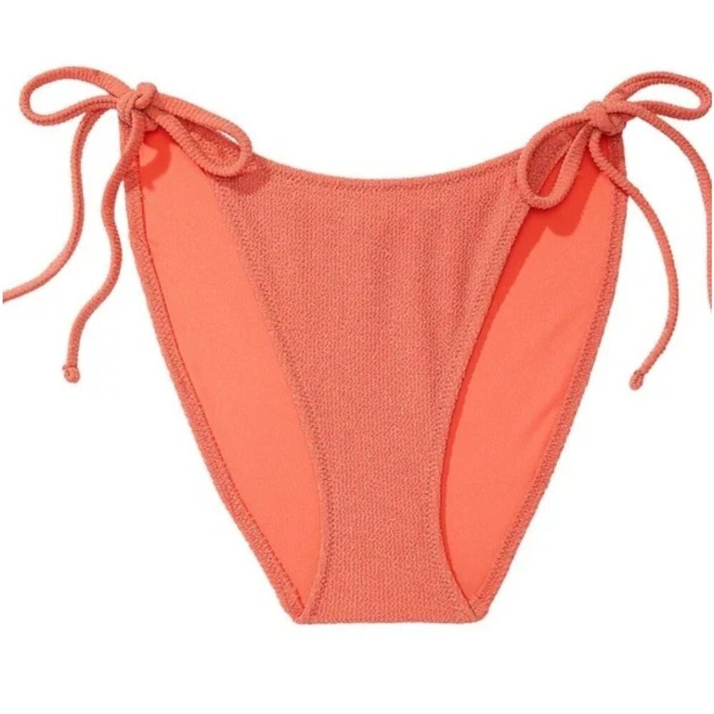 Victoria's Secret PINK Swim String Cheeky Bikini Bottom - Coral Shimmer - Size S